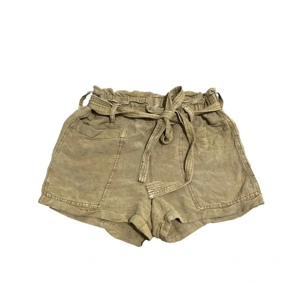 Lucky Brand Khaki Linen Paperbag Shorts. XS - Picture 1 of 4